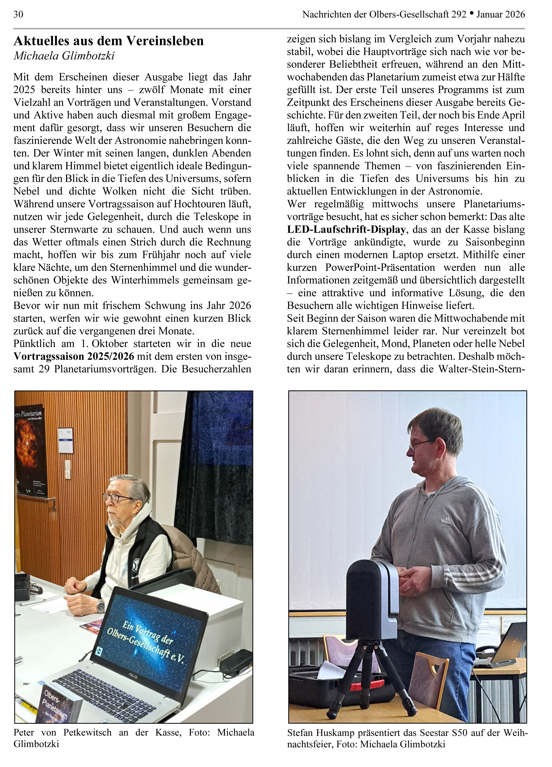 ON 292 2026 Vereinsleben