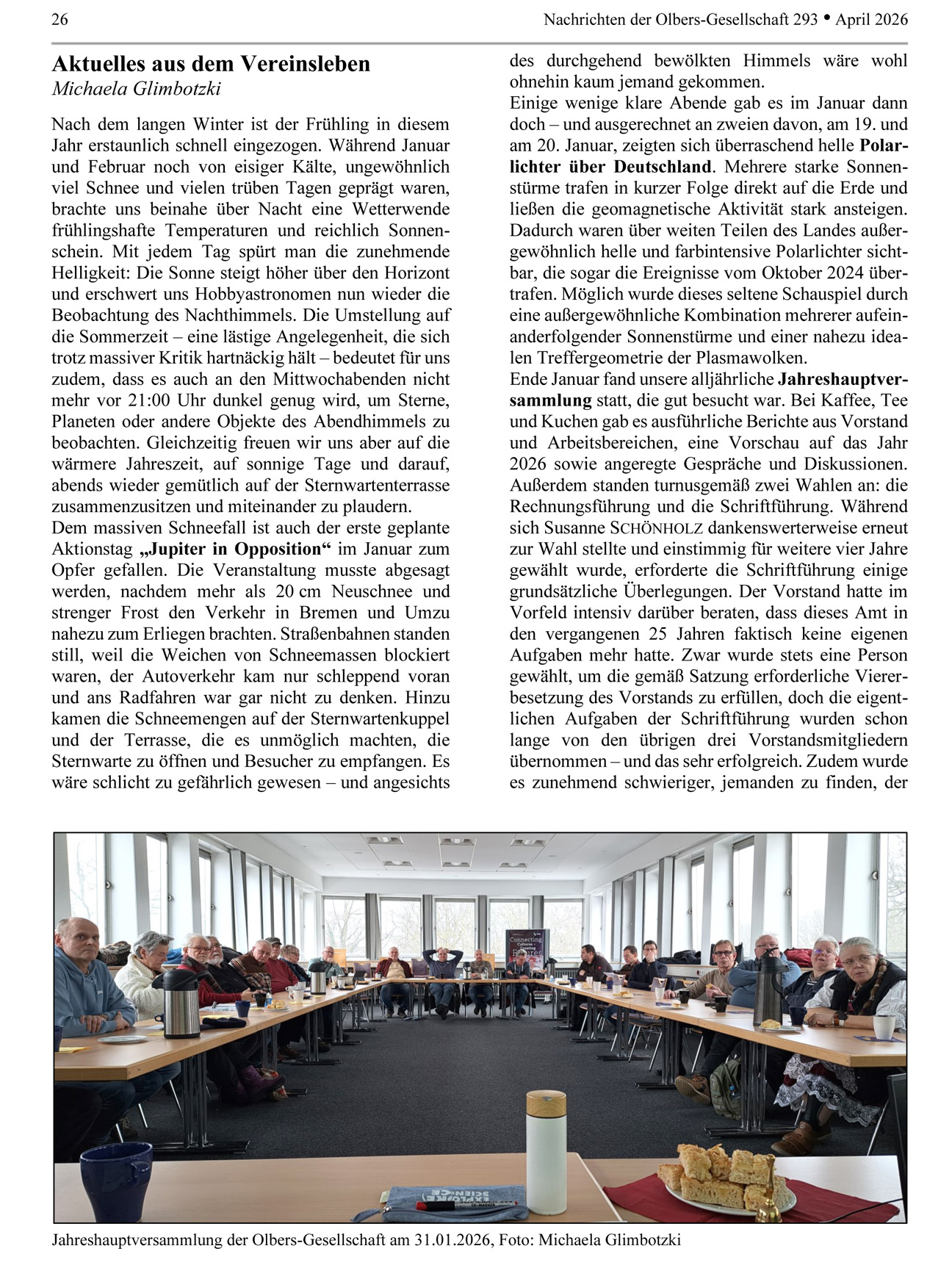 ON 293 2026 Vereinsleben