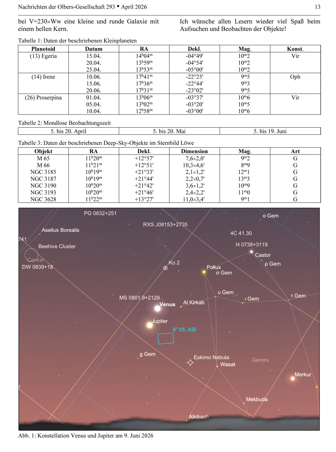 ON 293 2026 Beobachtungsquartal 2